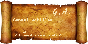 Gansel Achilles névjegykártya